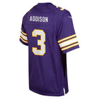 Jordan Addison Minnesota Vikings Nike Youth Alternate Player Game Jersey - Purple