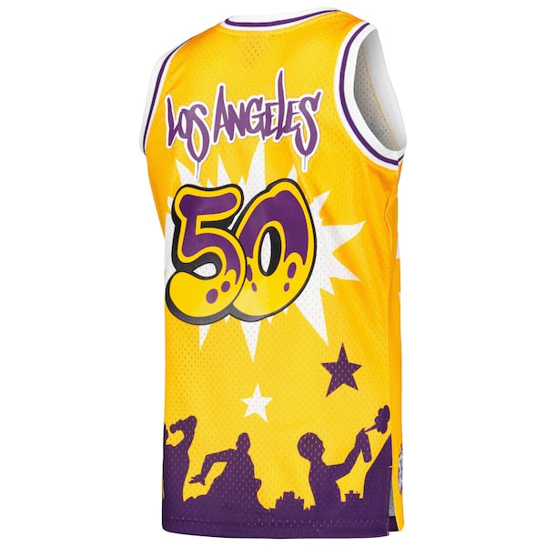 Los Angeles Lakers x Tats Cru Hardwood Classics Fashion Jersey - Gold