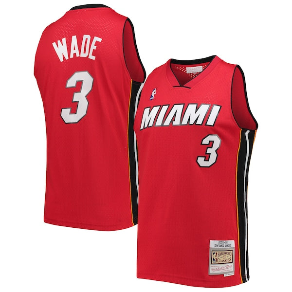 Dwyane Wade Miami Heat Hardwood Classics Swingman Jersey - Red