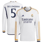 Jude Bellingham Los Merengues adidas Home 2023/24 Authentic Long Sleeve Jersey - White