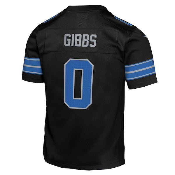 Jahmyr Gibbs Detroit Lions Nike Youth Alternate Game Jersey - Black/White/Blue