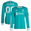 Liverpool adidas 2025/26 Third Replica Long Sleeve Custom Jersey - Green