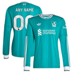 Liverpool adidas 2025/26 Third Replica Long Sleeve Custom Jersey - Green
