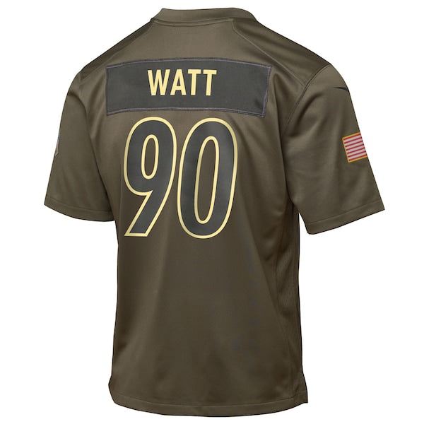 T.J. Watt Pittsburgh Steelers Nike Youth 2025 Salute to Service Game Jersey - Olive