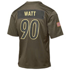 T.J. Watt Pittsburgh Steelers Nike Youth 2025 Salute to Service Game Jersey - Olive
