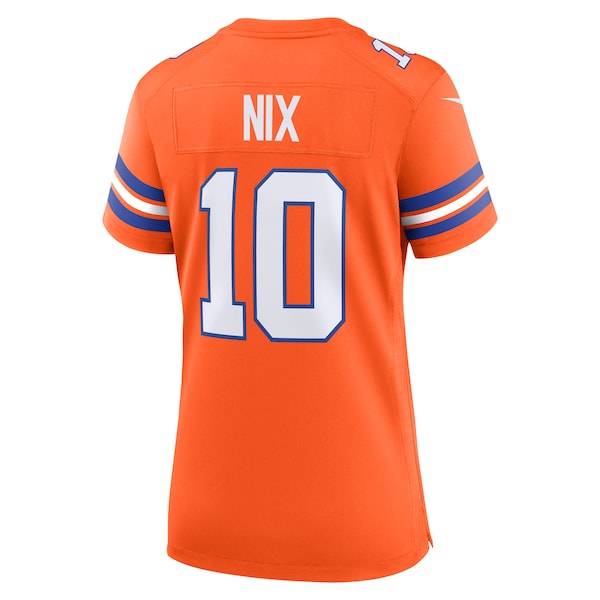 Bo Nix Denver Broncos Nike Women's Mile High Collection 1977 Throwback Player Game Jersey - Orange