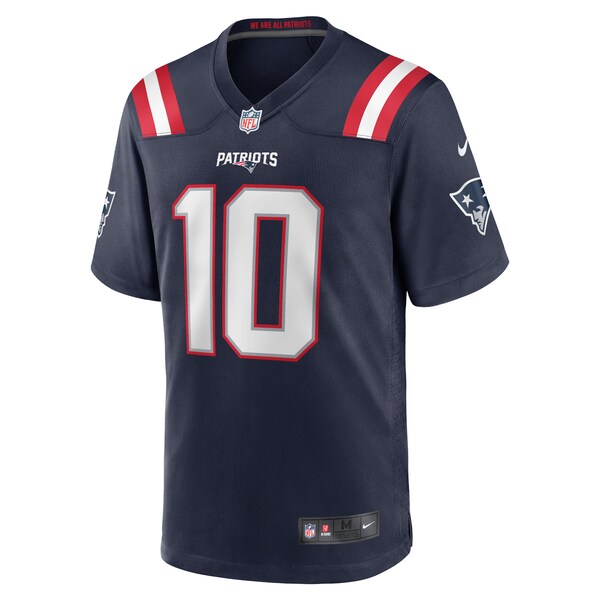 Mac Jones New England Patriots Nike Team Game Jersey - Navy/White