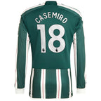 Casemiro Manchester United adidas 2023/24 Away Long Sleeve Replica Player Jersey - Green/Red
