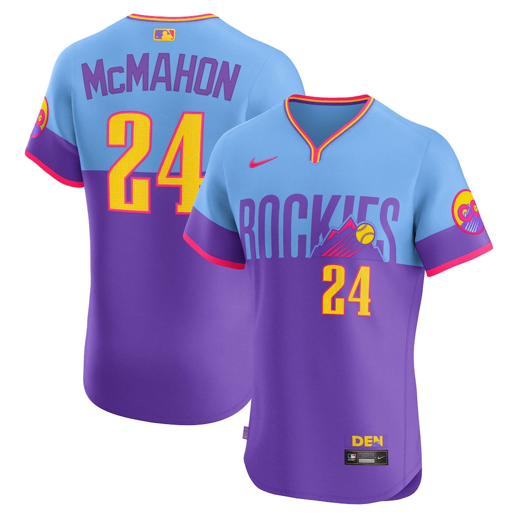 Ryan McMahon Colorado Rockies Nike 2025 City Connect Elite Player Jersey - Purple/Light Blue