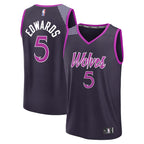 Anthony Edwards Minnesota Timberwolves  Youth 2025/26 City Edition Fast Break Jersey - Purple