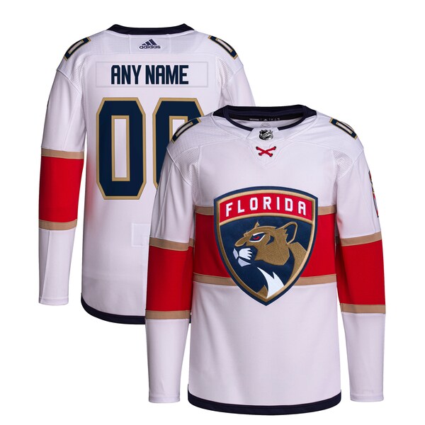 Florida Panthers adidas  Away  Primegreen Authentic Custom Jersey - White