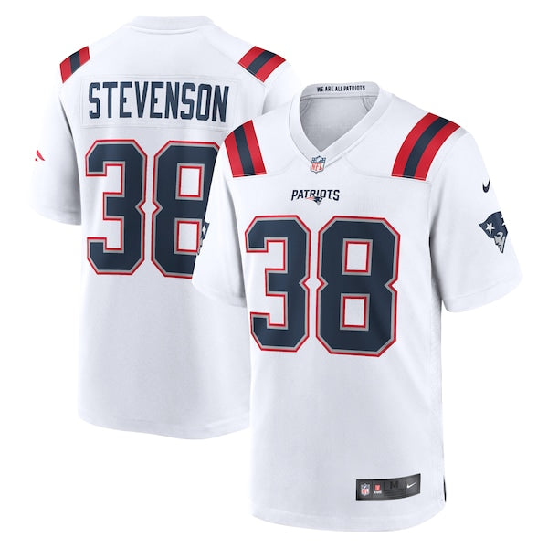 Rhamondre Stevenson New England Patriots Nike Game Player Jersey - White/Navy/Red