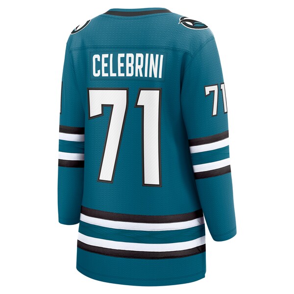 Macklin Celebrini San Jose Sharks  Women's  Home Breakaway Jersey – Teal