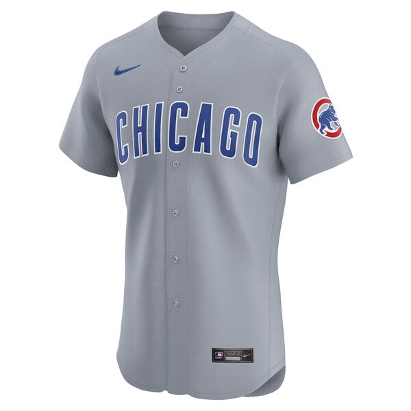 Chicago Cubs Nike Road Vapor Premier Elite Patch Jersey - Gray
