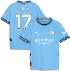 Kevin De Bruyne Manchester City Puma Youth 2024/25 Home Replica Player Jersey - Light Blue