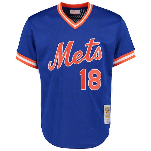 Darryl Strawberry New York Mets Cooperstown Mesh Batting Practice Jersey - Royal/Green