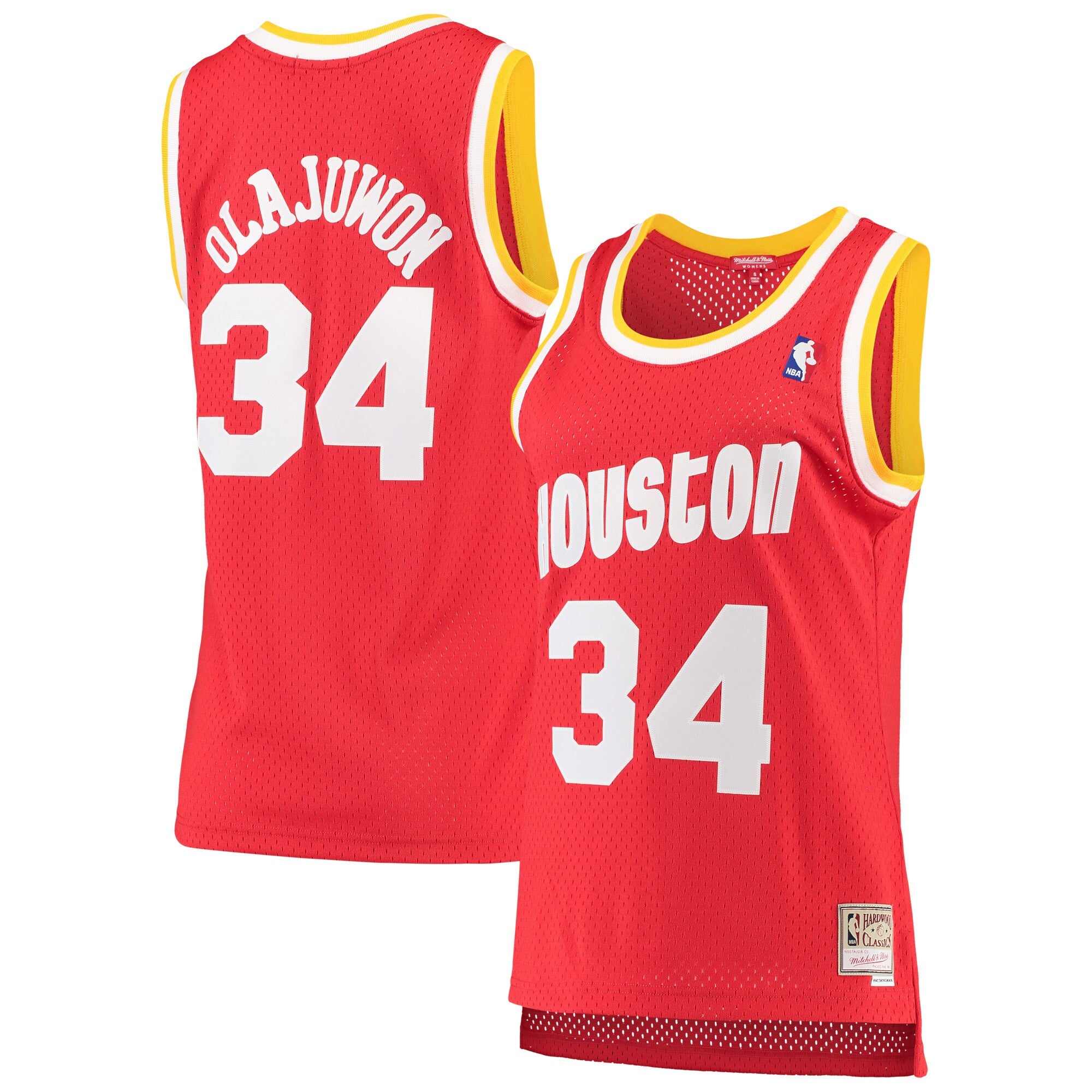 Hakeem Olajuwon Houston Rockets Women's  Hardwood Classics Swingman Jersey - Navy/Red