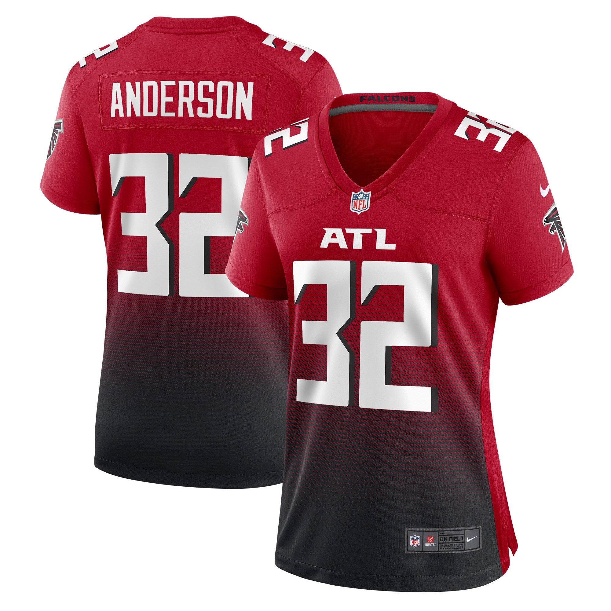 Jamal Anderson Atlanta Falcons Nike Women's Game Retired Player Jersey - Black/Red