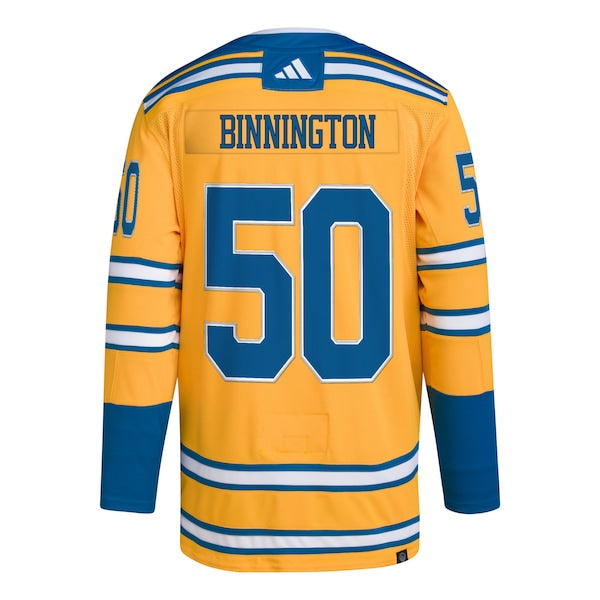 Jordan Binnington St. Louis Blues adidas Reverse Retro 2.0 Authentic Player Jersey - Gold