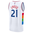 Joel Embiid Philadelphia 76ers  2024/25 Fast Break Player Jersey - City Edition - White