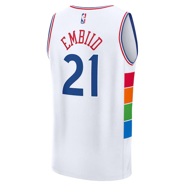 Joel Embiid Philadelphia 76ers  Youth 2024/25 Fast Break Player Jersey - City Edition - White