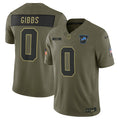 Jahmyr Gibbs Detroit Lions Nike 2025 Salute to Service Limited Jersey - Olive