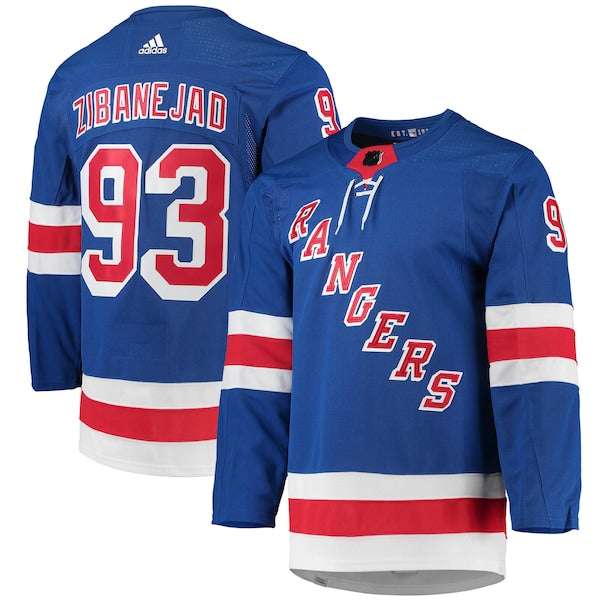 Mika Zibanejad New York Rangers adidas Home Primegreen Authentic Player Jersey - Blue