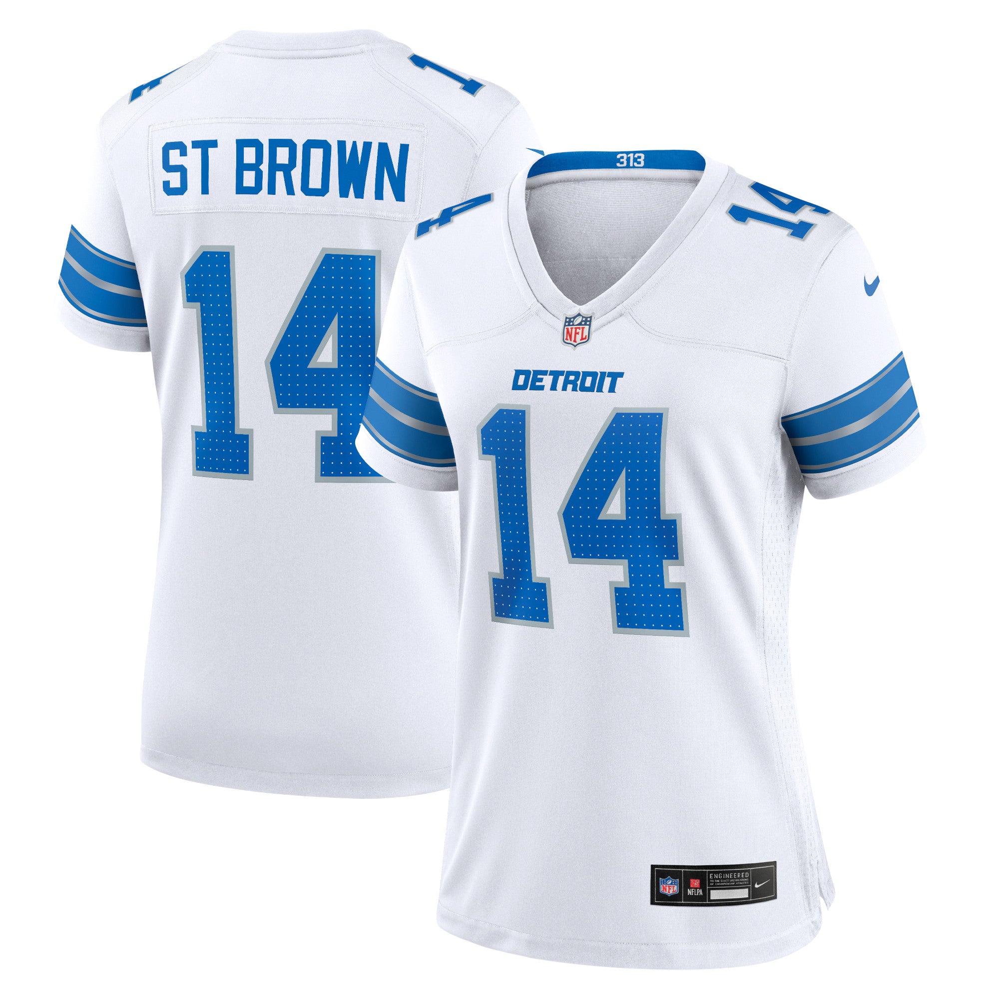 Amon-Ra St. Brown Detroit Lions Nike Women's 2nd Alternate Game Jersey - Black/Blue/White