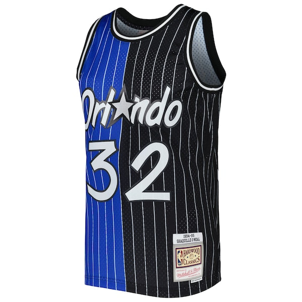 Shaquille O'Neal Orlando Magic Hardwood Classics 1994/95 Split Swingman Jersey - Blue/Black