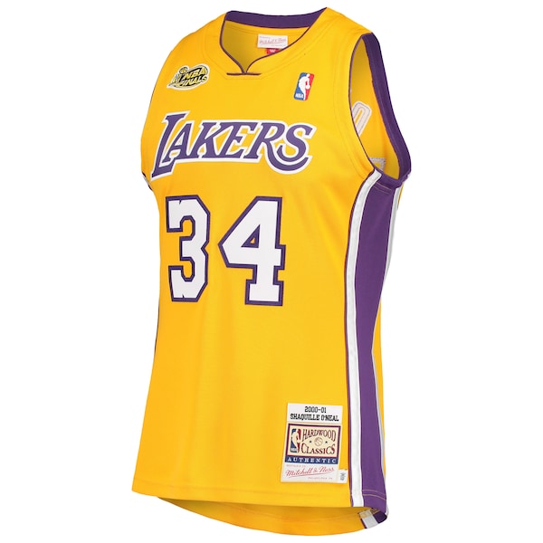 Shaquille O'Neal Los Angeles Lakers 2000 NBA Finals Hardwood Classics Authentic Jersey - Gold