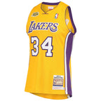 Shaquille O'Neal Los Angeles Lakers 2000 NBA Finals Hardwood Classics Authentic Jersey - Gold