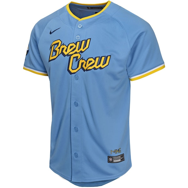 Jackson Chourio Milwaukee Brewers Nike Youth City Connect Limited Player Jersey - Powder Blue