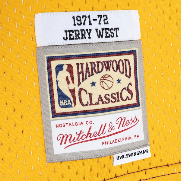 Jerry West Los Angeles Lakers Hardwood Classics 1971/72 Split Swingman Jersey - Purple/Gold
