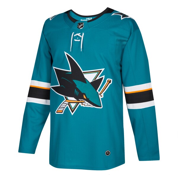San Jose Sharks adidas Home Authentic Blank Jersey - Teal