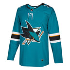 San Jose Sharks adidas Home Authentic Blank Jersey - Teal