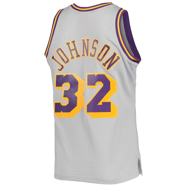 Magic Johnson Los Angeles Lakers 1984-85 Hardwood Classics Reload 2.0 Throwback Swingman Jersey - Gray