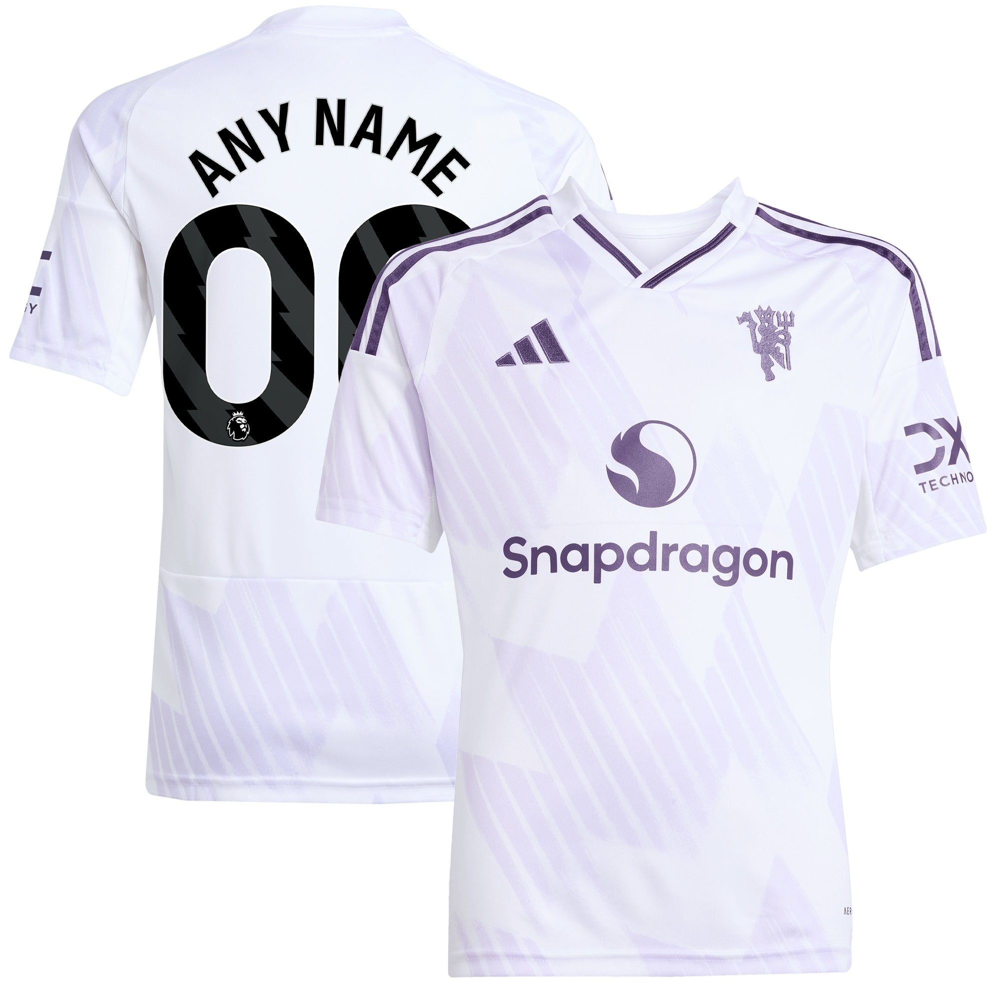 Manchester United adidas Youth 2025/26 Third Replica Custom Jersey - Black/White/Red