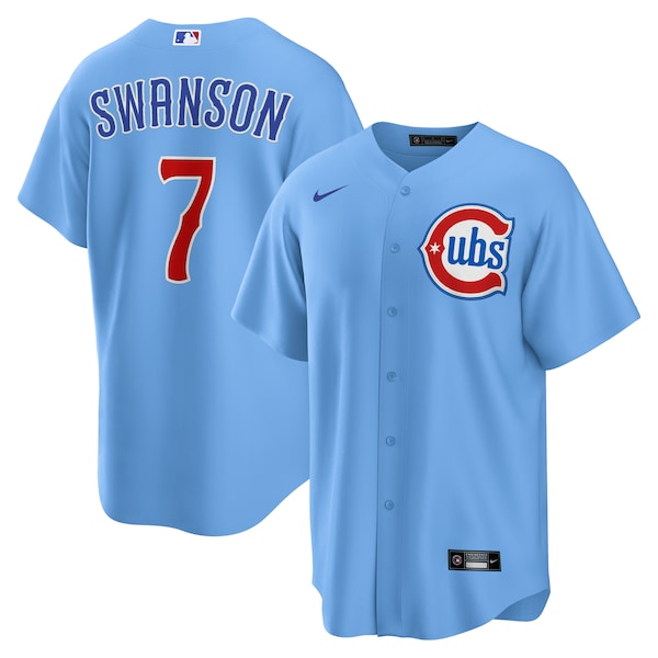 Dansby Swanson Chicago Cubs Nike 2nd Alternate Replica Player Jersey - Light Blue