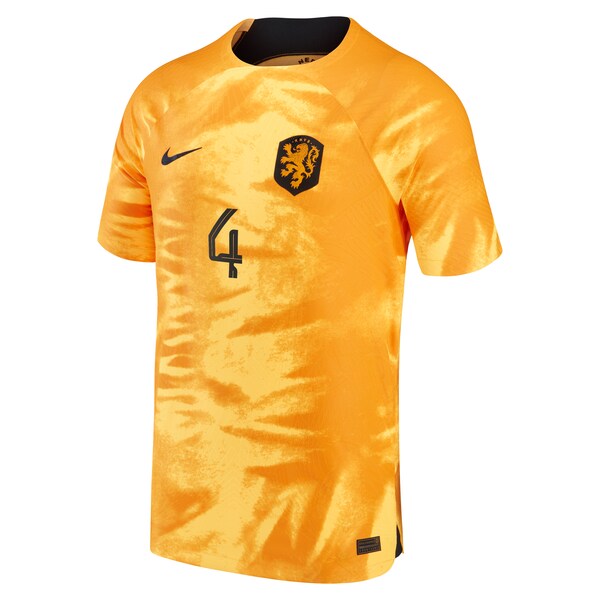 Virgil Van Dijk Netherlands National Team Nike 2022/23 Home Vapor Match Authentic Player Jersey - Orange