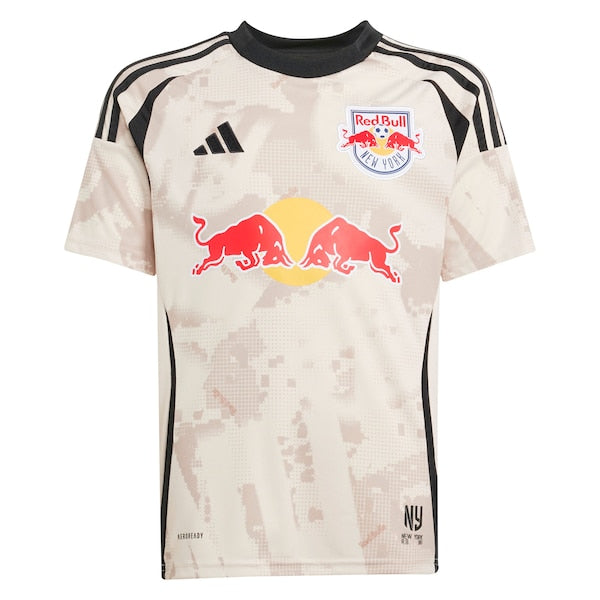 Lewis Morgan New York Red Bulls adidas Youth 2025 Stone Kit Replica Player Jersey - Tan