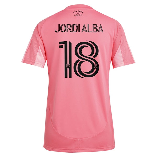 Jordi Alba Inter Miami CF adidas Women's 2025 Euforia Replica Player Jersey - Light Pink