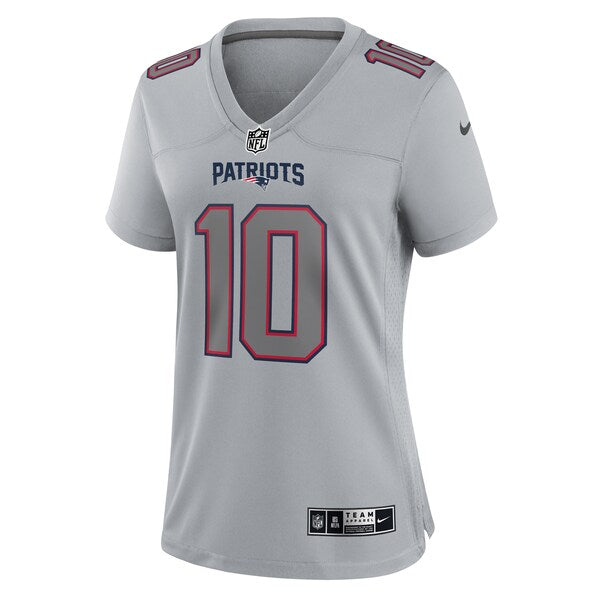 Mac Jones New England Patriots Nike Women's Atmosphere Fashion Game Jersey - Gray