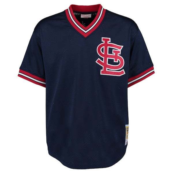 Ozzie Smith St. Louis Cardinals 1994 Authentic Cooperstown Collection Mesh Batting Practice Jersey - Navy/Scarlet