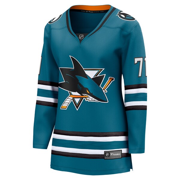 Macklin Celebrini San Jose Sharks  Women's  Home Breakaway Jersey – Teal