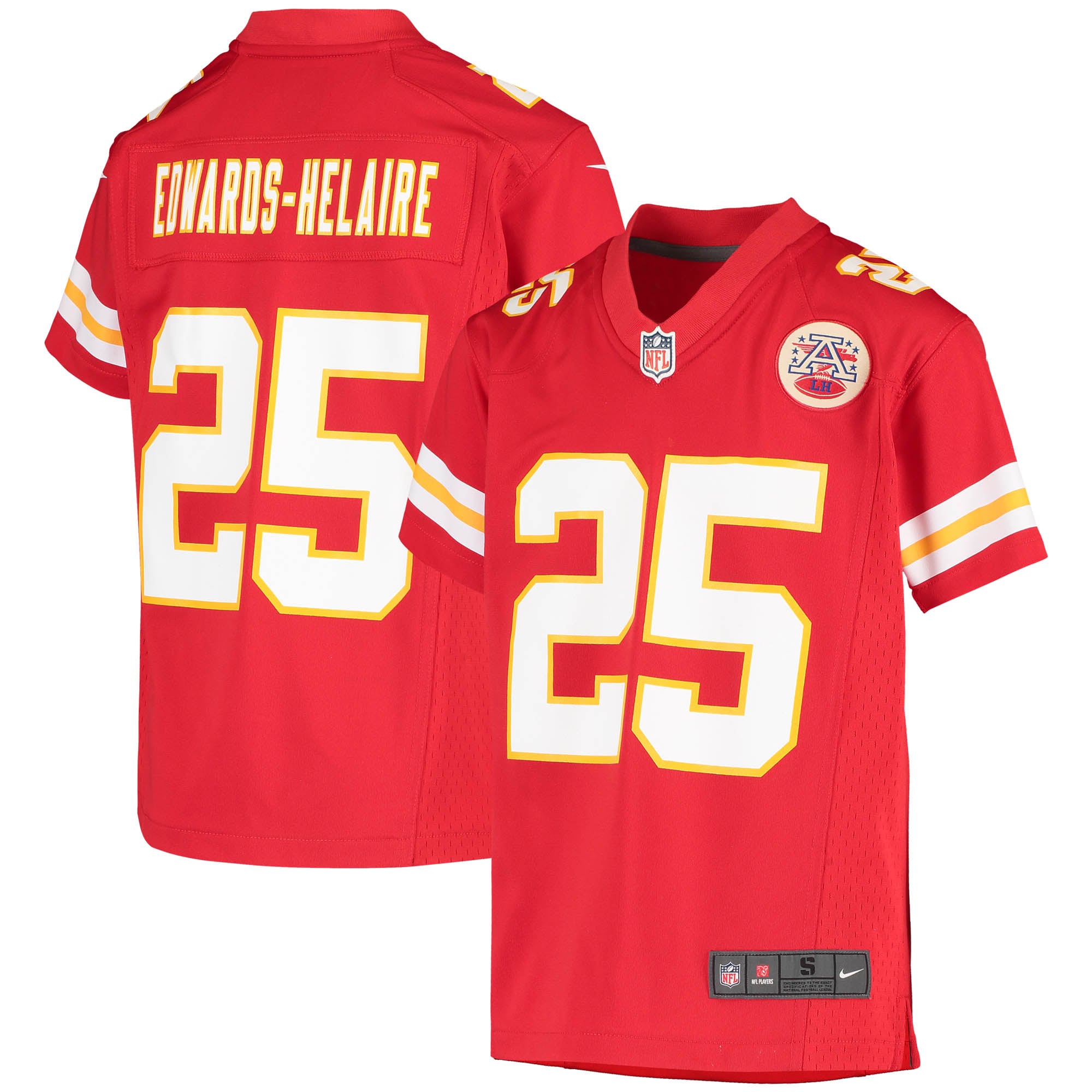 Clyde Edwards-Helaire Kansas City Chiefs Nike Youth Game Jersey - White/Red