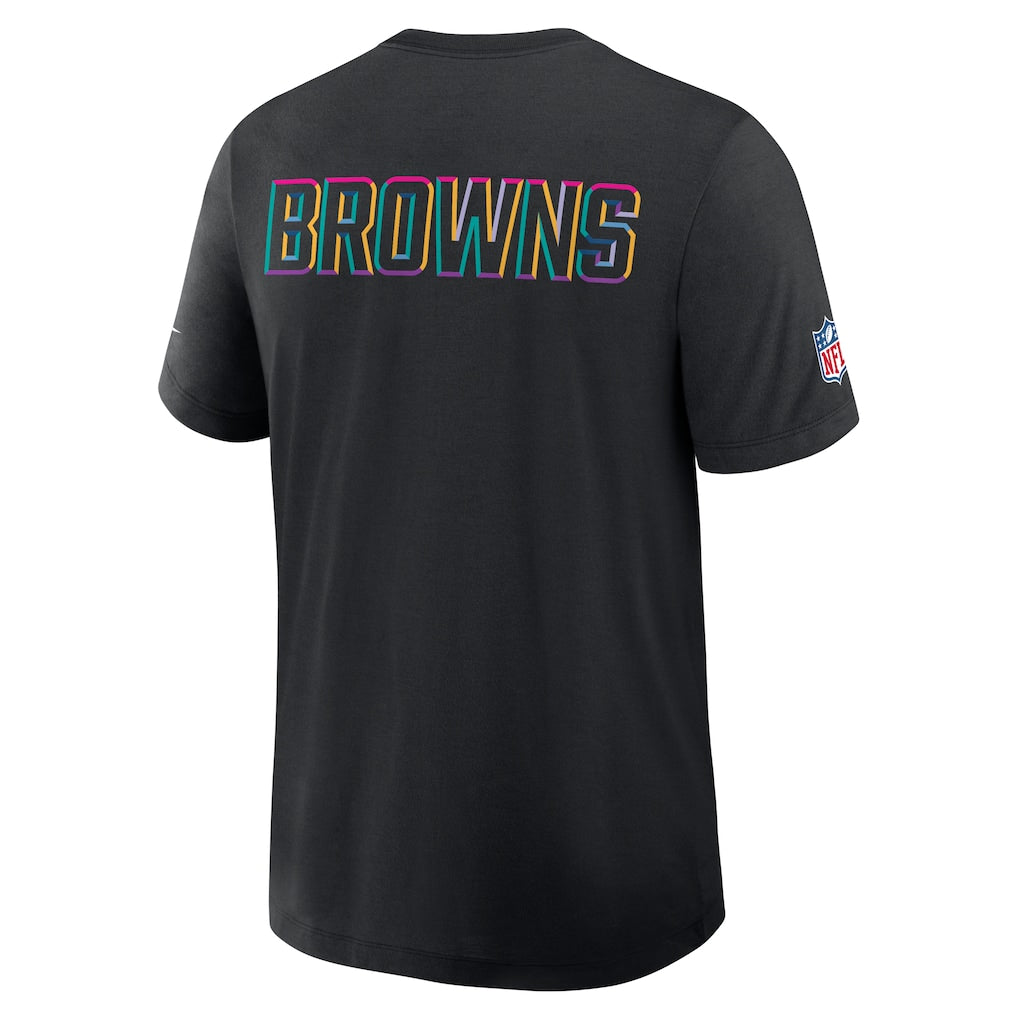 Cleveland Browns Nike 2025 NFL Crucial Catch Tri-Blend Dri-FIT T-Shirt - Black