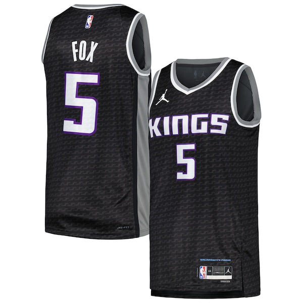 De'Aaron Fox Sacramento Kings Jordan Brand Swingman Player Jersey - Statement Edition - Black