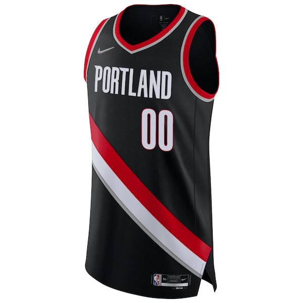 Portland Trail Blazers Nike 2021/22 Diamond Authentic Custom Jersey - Icon Edition - Black