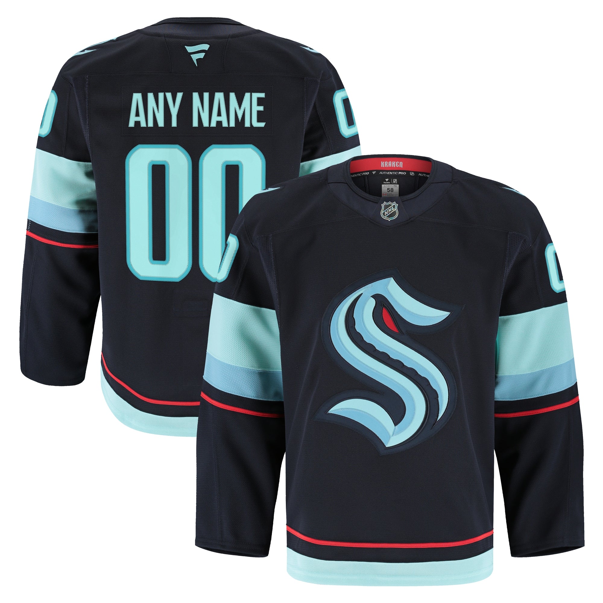 Seattle Kraken  Alternate Authentic Pro Custom Jersey - Black/Navy