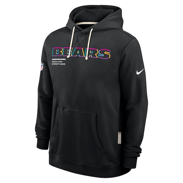 Chicago Bears Nike Tall 2025 NFL Crucial Catch Sideline Standard Issue Dri-FIT Hoodie - Black